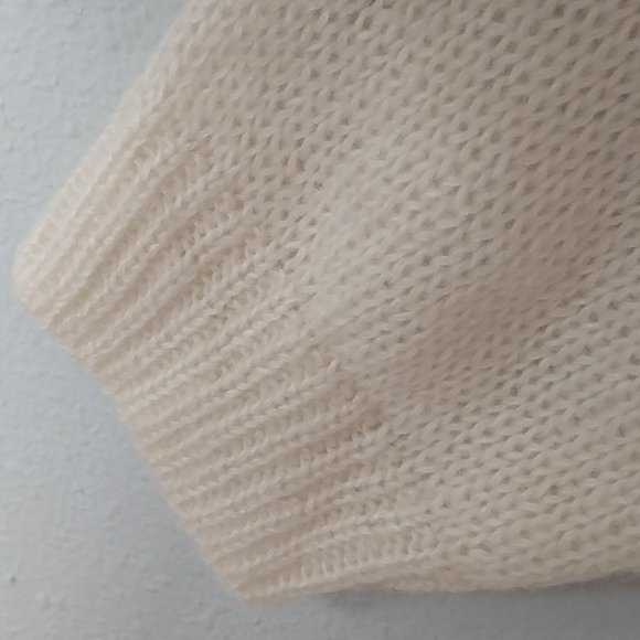 ASM ANNA Ivory Crochet Knit Mohair Blend Open Cardigan NWT - Picture 6 of 8